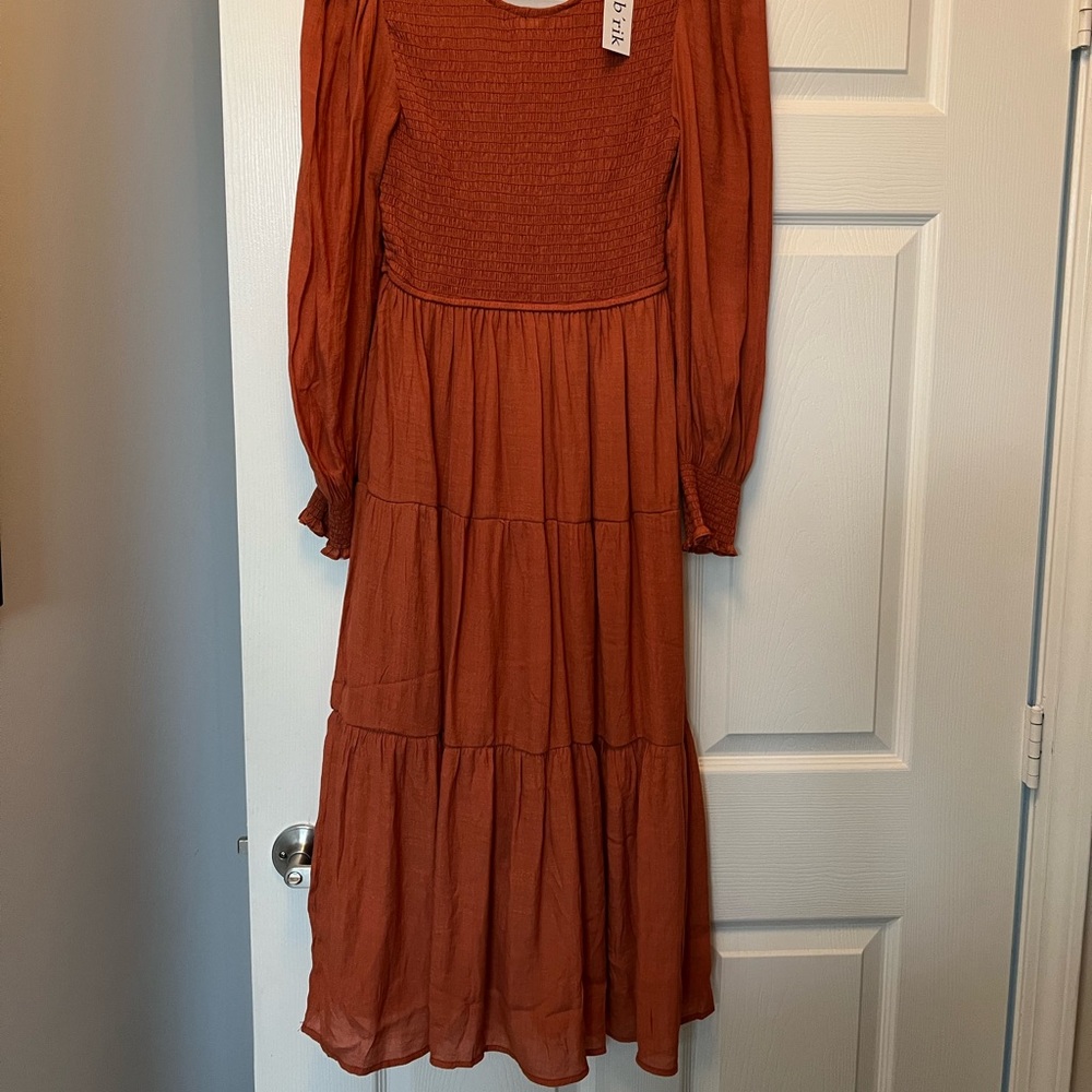 Fabrik Rust Smocked Dress